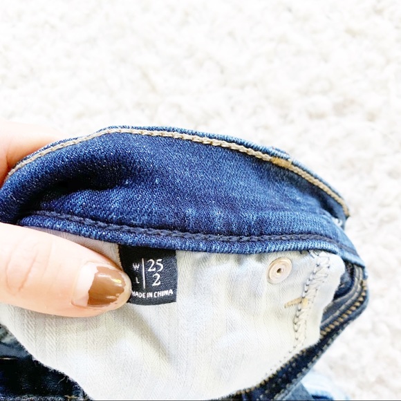 Abercrombie & Fitch Distressed Blue Denim Shorts - Picture 3 of 6